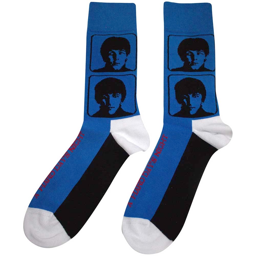 The Beatles - Hard Day's Night Headshots Socks - Blue